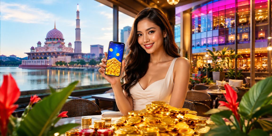 Pengguna Malaysia mengakses platform 71800 melalui telefon pintar di Putrajaya